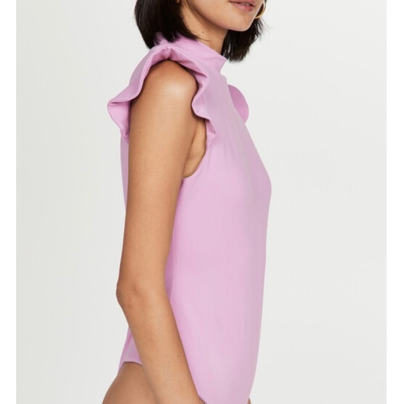 NWT Susana Monaco mock neck ruffled bodysuit. Size XL - Picture 2 of 7